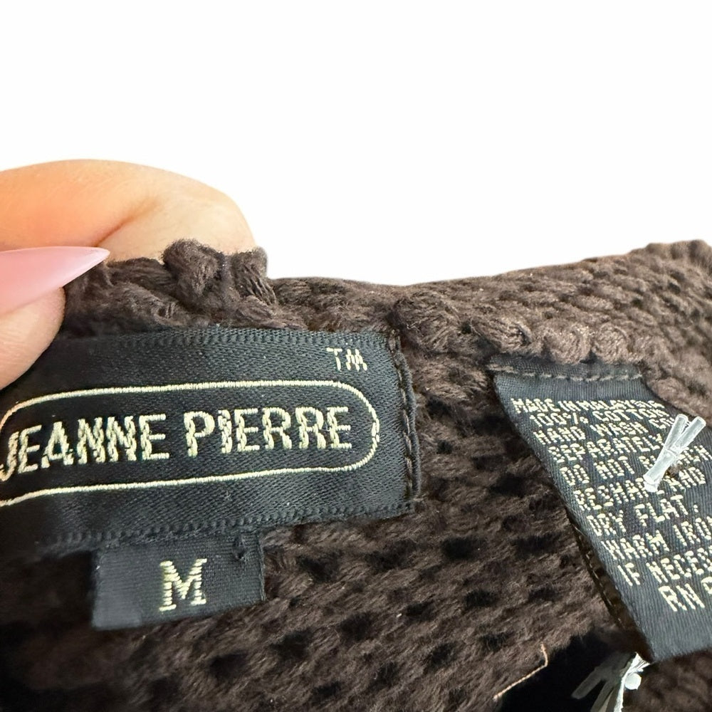JEANNE PIERRE Dark Brown Cowl Neck Sweater