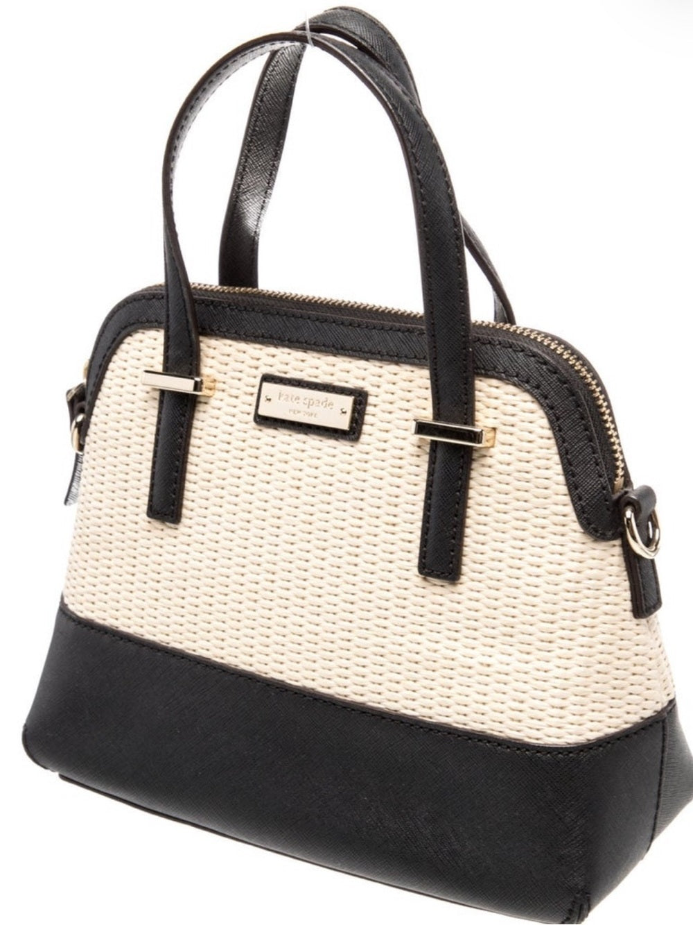 kate spade Black and Beige Two-Tone Dome Satchel