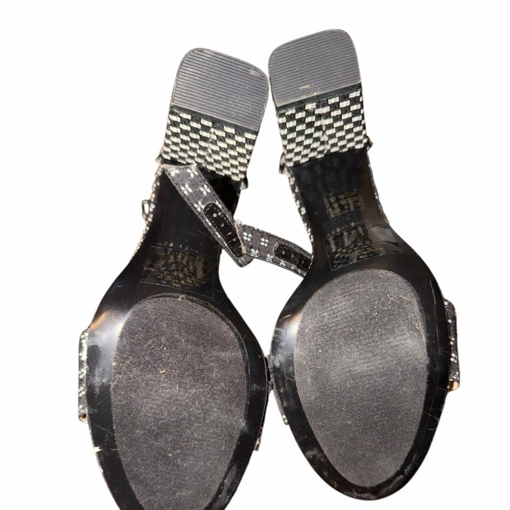 New! Nine West Black Patterned Sandals -Size 9