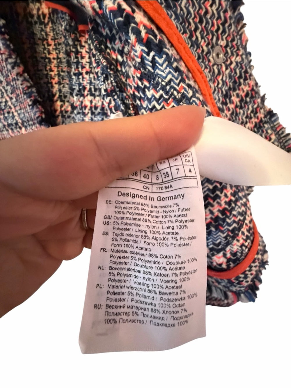 Gerry Weber Pink and Navy Tweed Jacket
