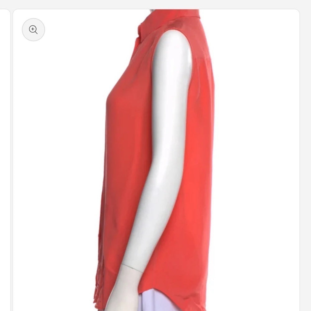 Givenchy Sleeveless Orange Button-Up Blouse - Elevated - Date Night - Size M