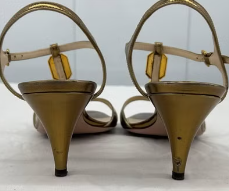 Prada Milano Gold Leather Sandals