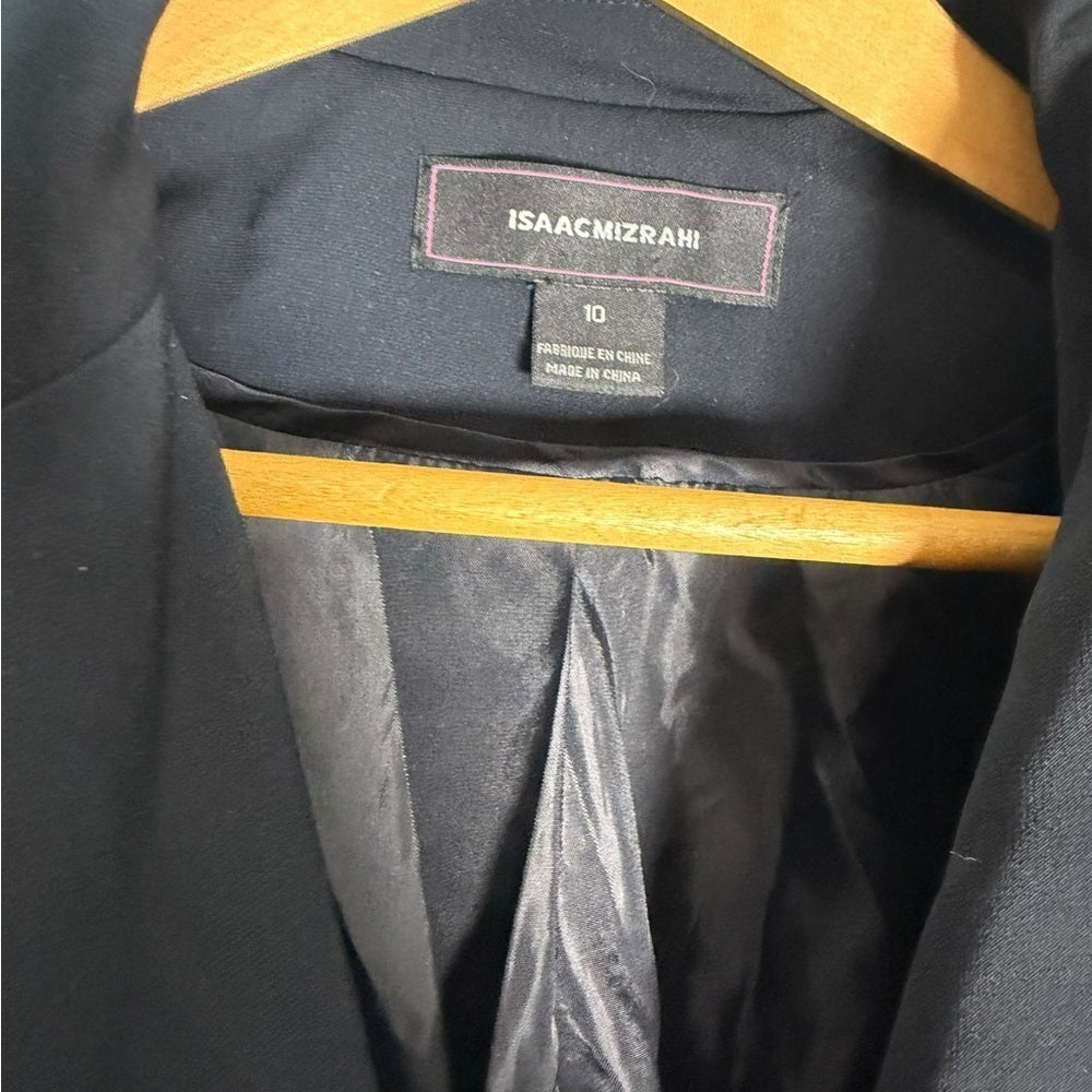 Isaac Mizrahi Black Women's Blazer - Elevated Office Workwear, Chic - Size 10
