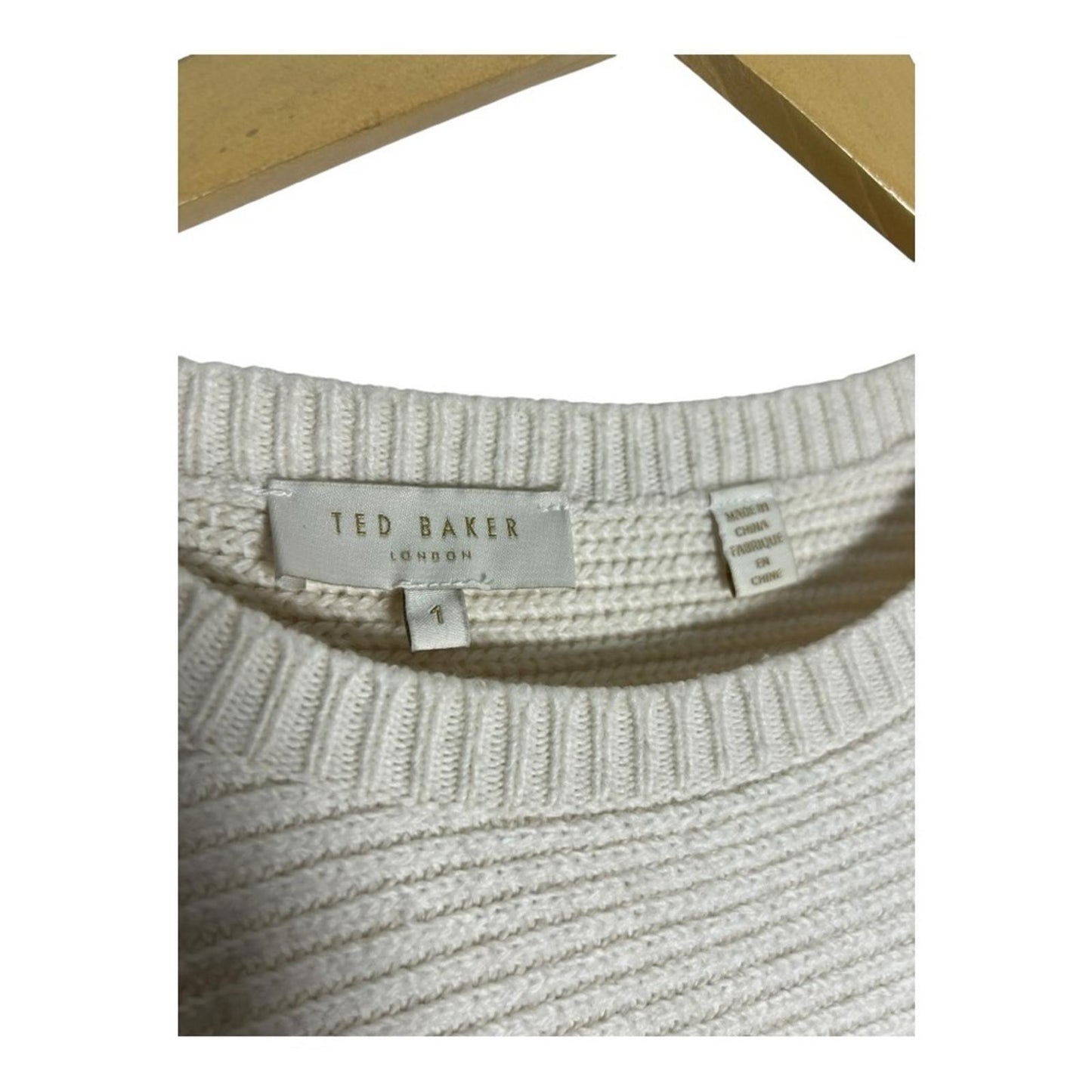 Ted Baker Cream Peplum Knit Top