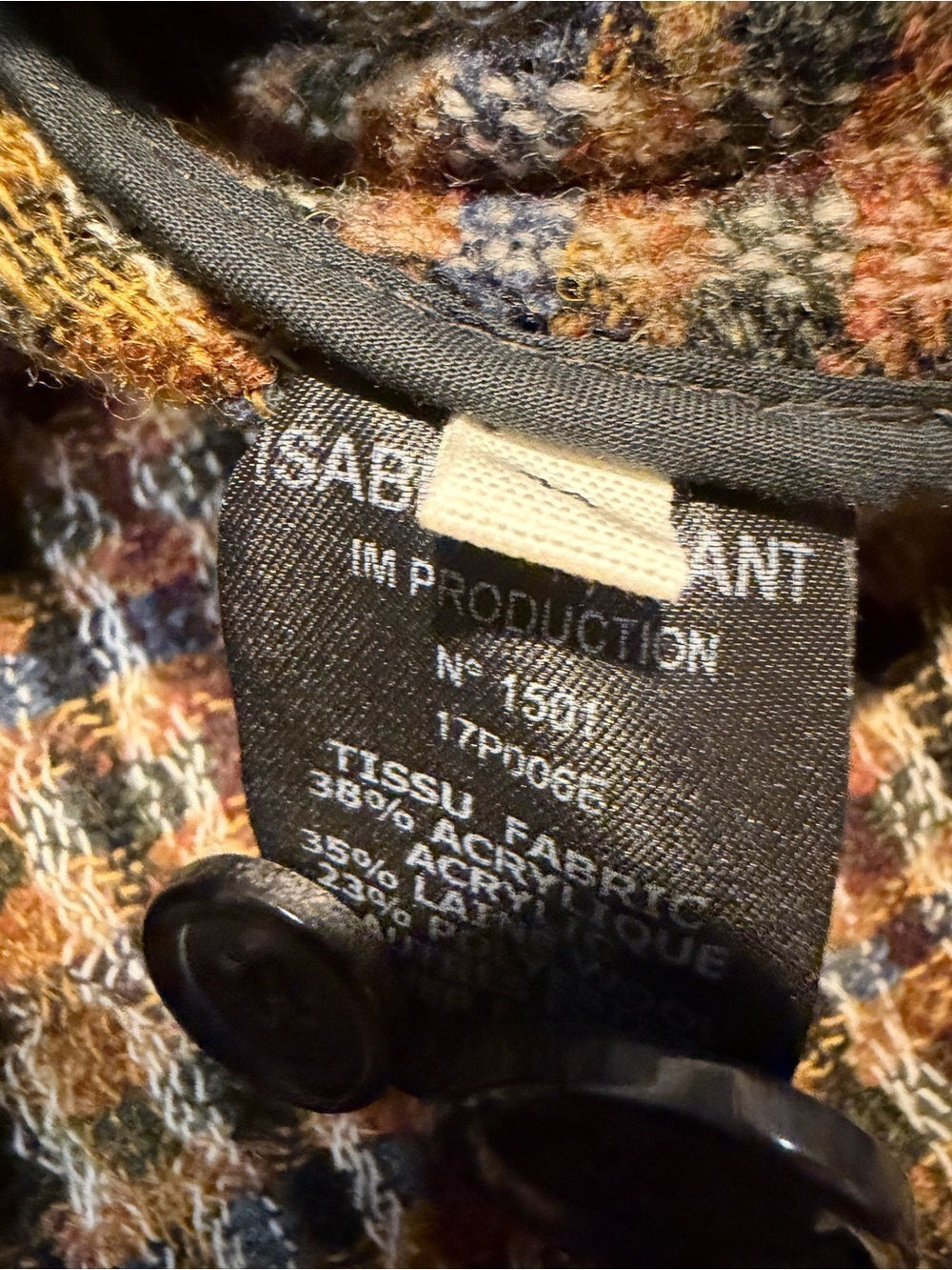 Isabel Marant Brown Checked Collarless Tweed Blazer - Size 44/ 12-14