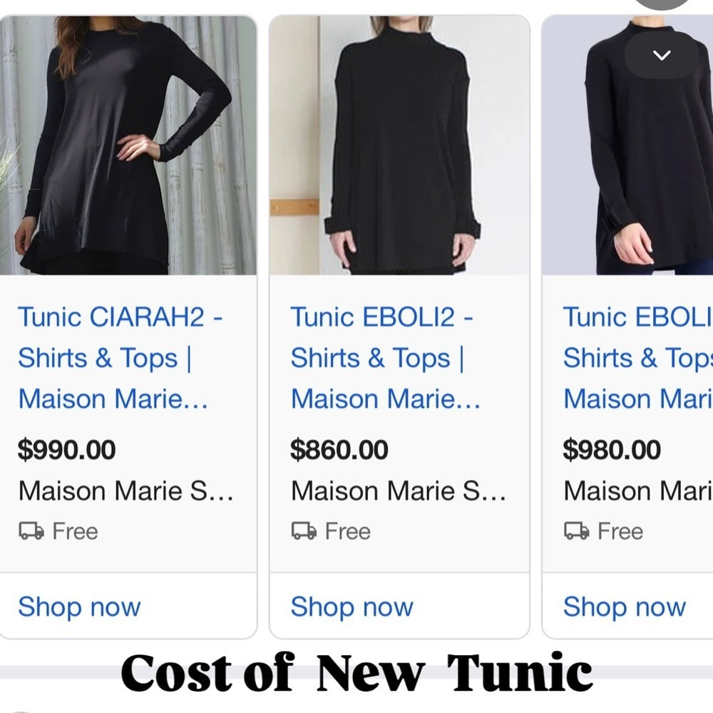 Marie Saint Pierre Black Women's Tunic - Luxury - Size Medium