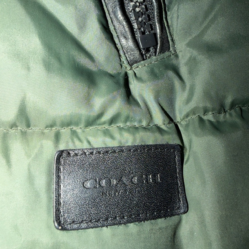 Coach Green and Black Puffer Vest - Size XS