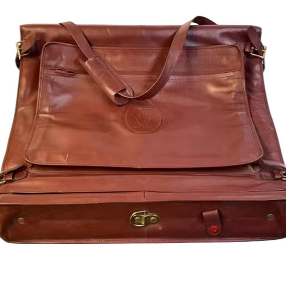 Cartier Rich Brown Leather Travel Bag