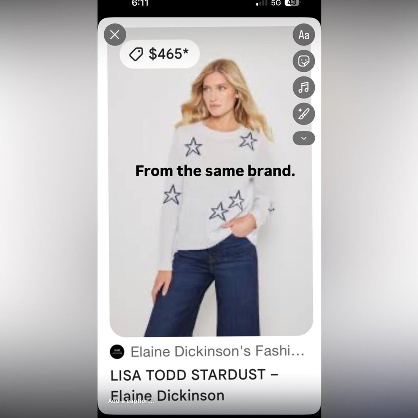 Lisa Todd Navy Sweater with Vibrant Stars
