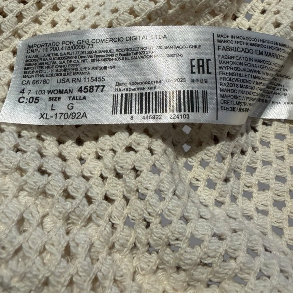Mango Creme Knit cardigan - Elevated Casual Clothing - Size L