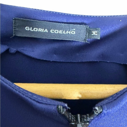 Gloria Coleho Elegant Navy Long Sleeve Dress - Office Wear - Night Out - Size M