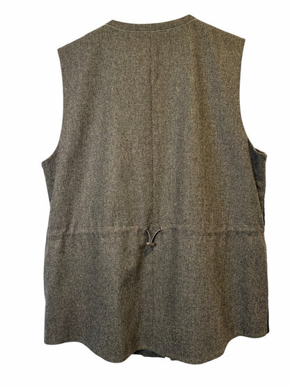 Lafayette 148 New York Quilted Zip-Front Vest in Charcoal Gray