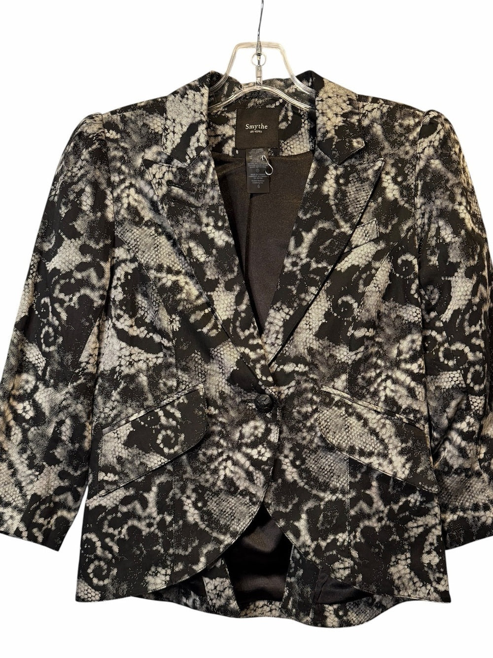 Smythe Black & White Snake-Print Blazer