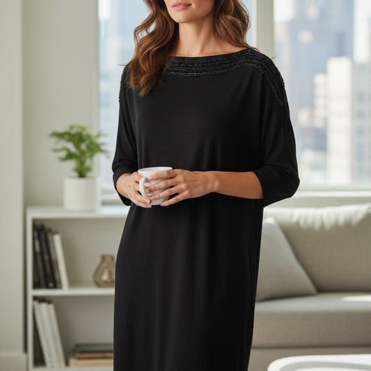 Massimo Dutti Black Long Sleeve Dress