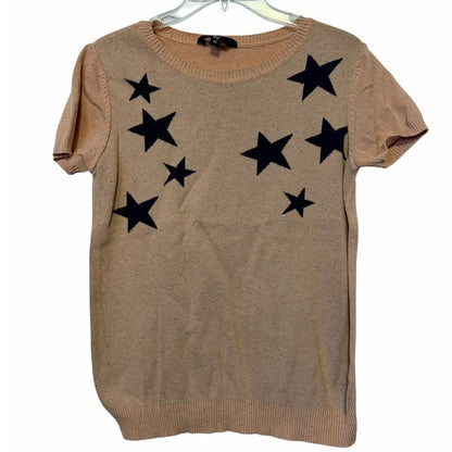 Figs Women's Tan Sweater with Black Stars - casual - Size M