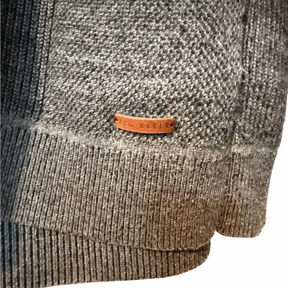 Ted Baker Men's Charcoal Zip-Up Sweater - Size L