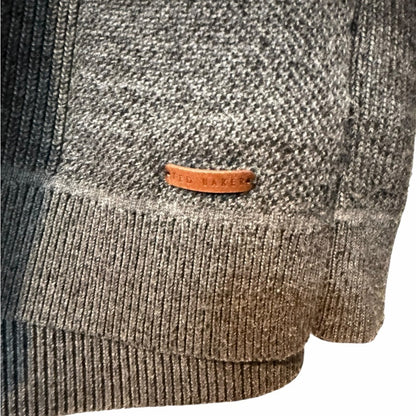 Ted Baker Men's Charcoal Zip-Up Sweater - Size L