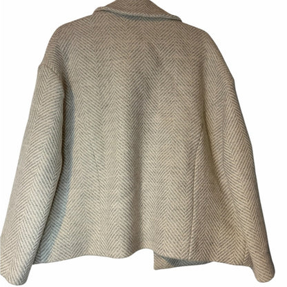 Raey - Designer Chic Women's Gray Herringbone Coat - Elegant Office Wear Size 10