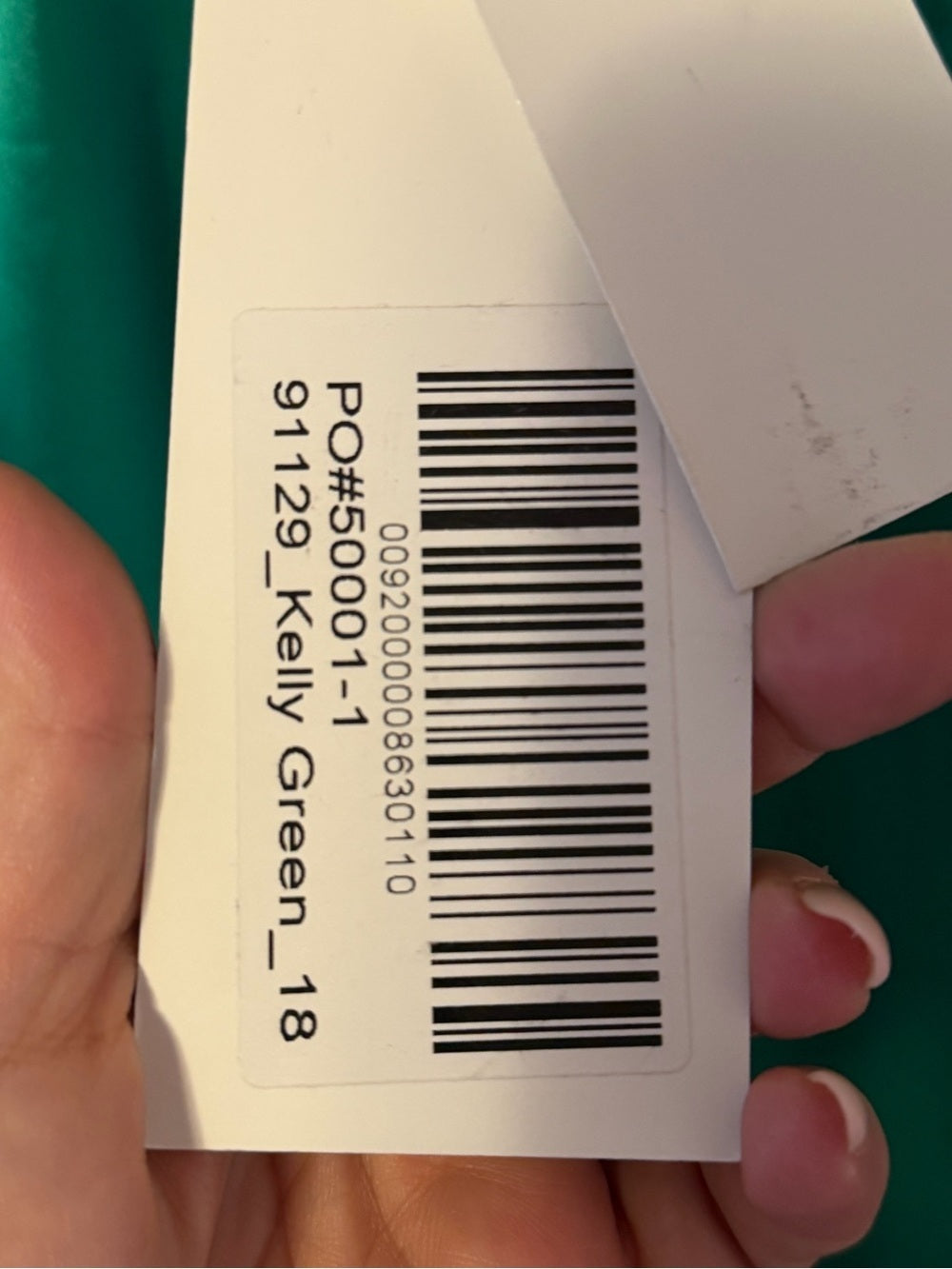 Angela & Alison Emerald Green Satin V-Neck A-Line Gown
