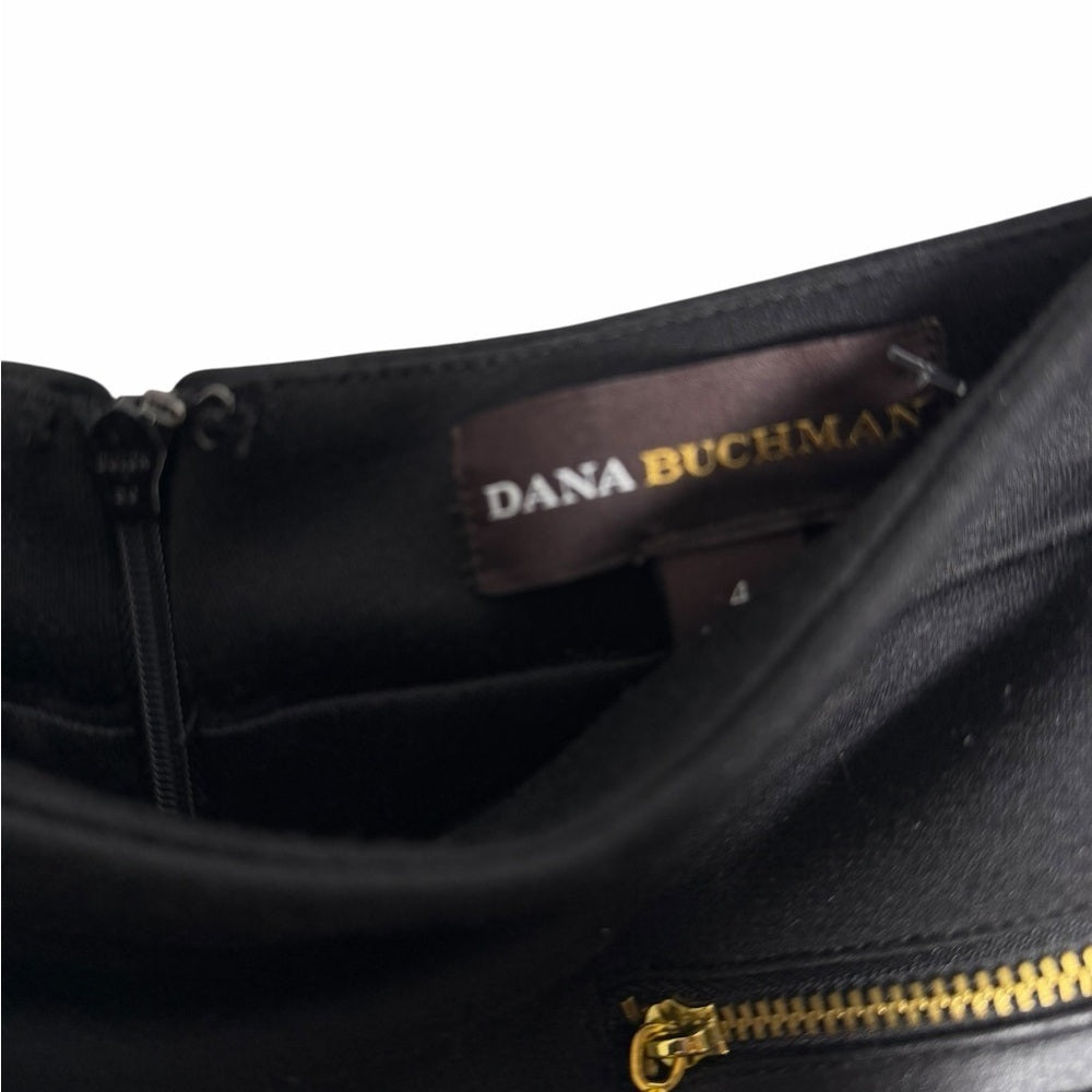 Dana Buchman Black Pencil Skirt with Gold Accents - workwear  Size 4