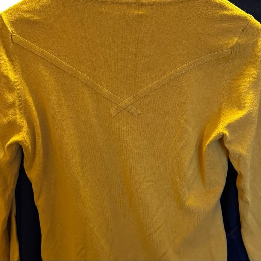 Anna Scott - Chic Mustard V-Neck Women’s Sweater - Casual Streetwear - Size L