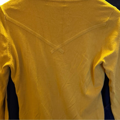Anna Scott - Chic Mustard V-Neck Women’s Sweater - Casual Streetwear - Size L