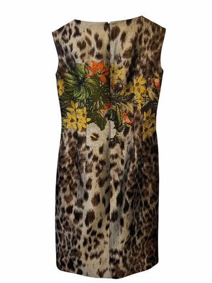 Lafayette 148 New York Leopard Midi Dress with Floral Waistband