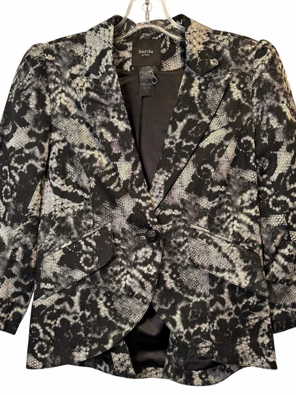 Smythe Black & White Snake-Print Blazer