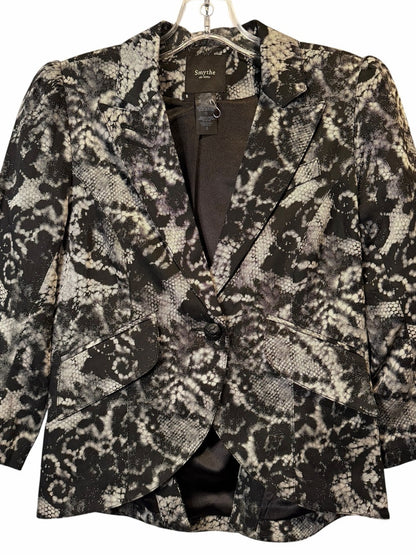 Smythe Black & White Snake-Print Blazer