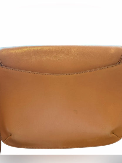 Ralph Lauren Camel/Tan Leather Satchel with Buckle Detail