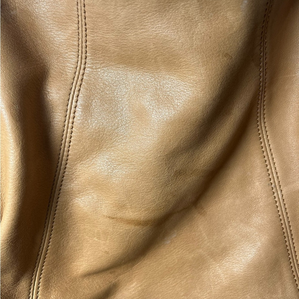 Maje Tan Leather Shoulder Bag - Casual Streetwear