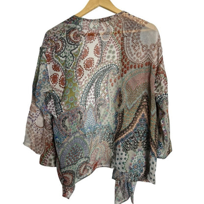 ETRO 100% Silk Paisley Print shrug