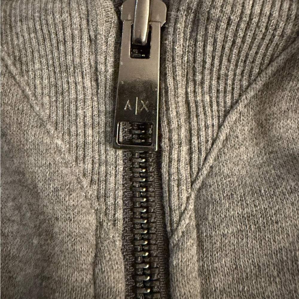 Armani Exchange Heather Gray Zip-Up Hoodie - Casual XS