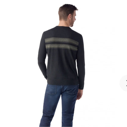 Smartwool Men's Black Crewneck Sweater with Gray Stripes - Casual - size XL