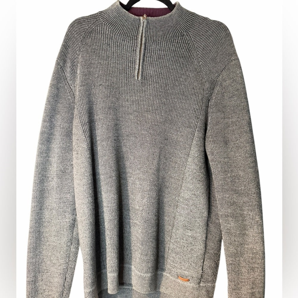 Ted Baker Men's Charcoal Zip-Up Sweater - Size L