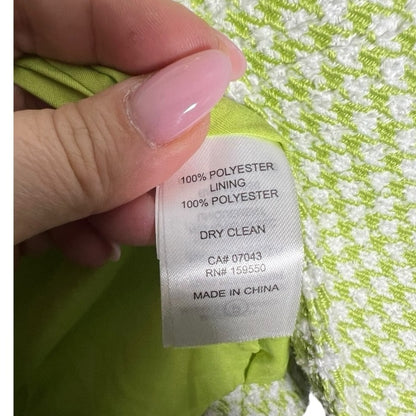House of Harlow 1960 Lime Houndstooth Blazer, Office Chic Sophisticated - Size M