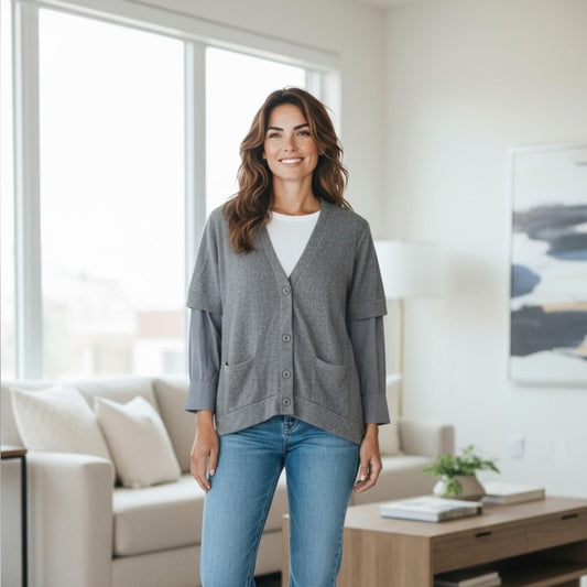 Brunello Cucinelli Dark Gray Women's Cardigan - XL