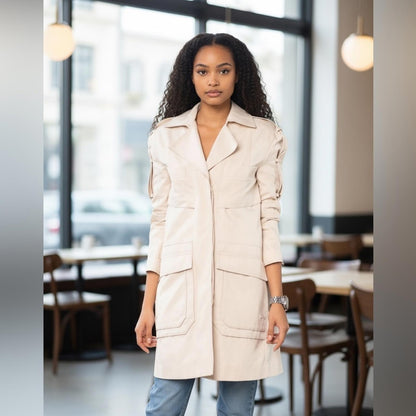 BCBGMaxAzria Cream Trench Coat -Runway Edition