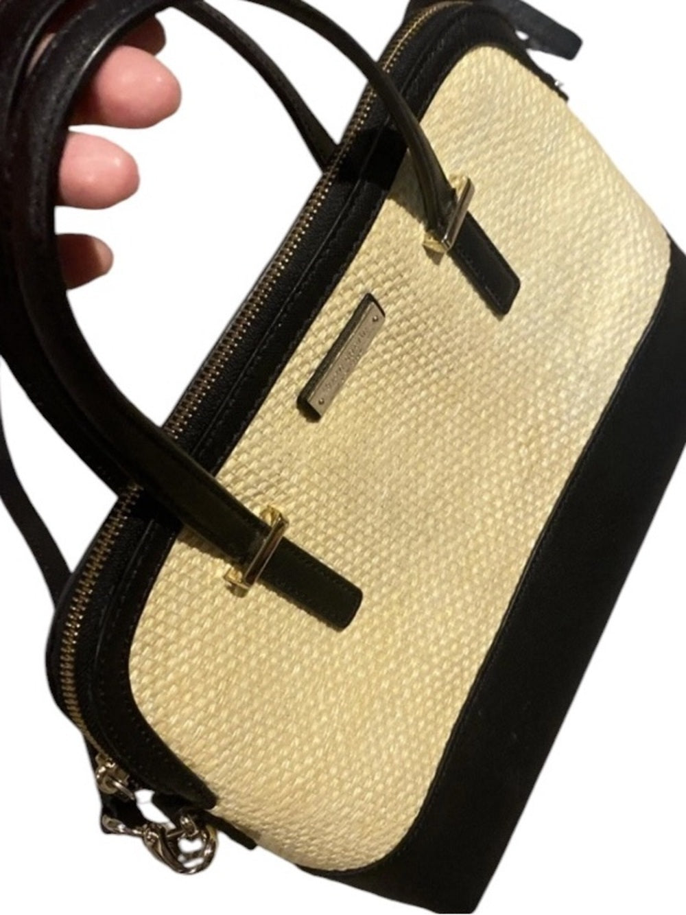 kate spade Black and Beige Two-Tone Dome Satchel