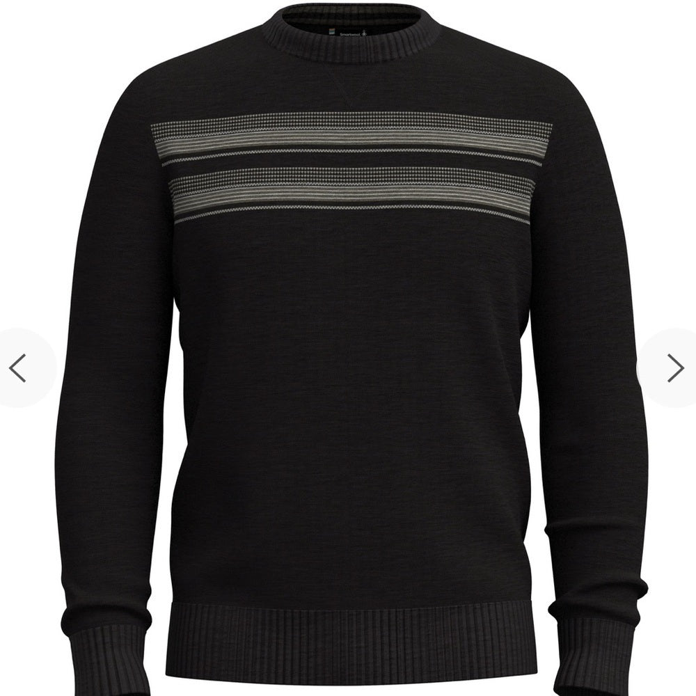 Smartwool Men's Black Crewneck Sweater with Gray Stripes - Casual - size XL