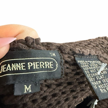 JEANNE PIERRE Dark Brown Cowl Neck Sweater