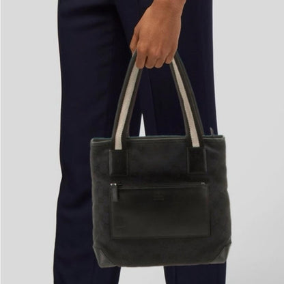 Gucci Black Textured Tote with Contrasting Straps - Authenticity Certificate