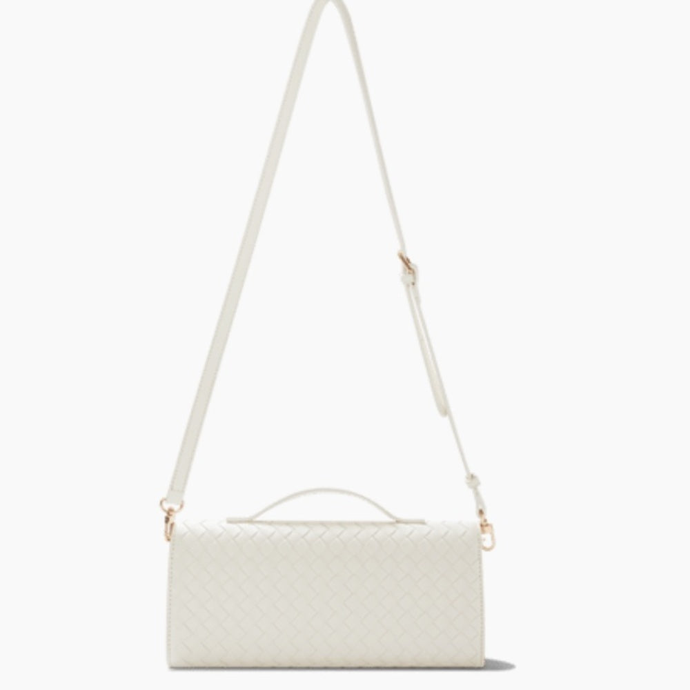 Few Moda - Elegant Cream Woven Wristlet Clutch - Date Night - Chic