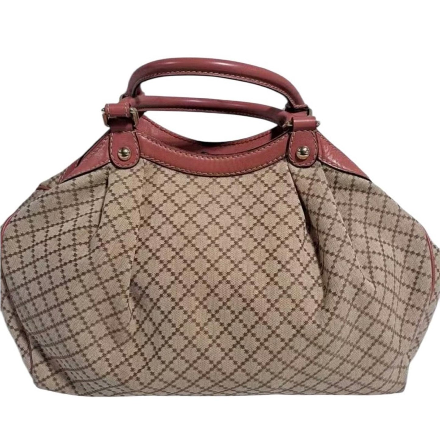 Gucci Beige and Pink Patterned Satchel