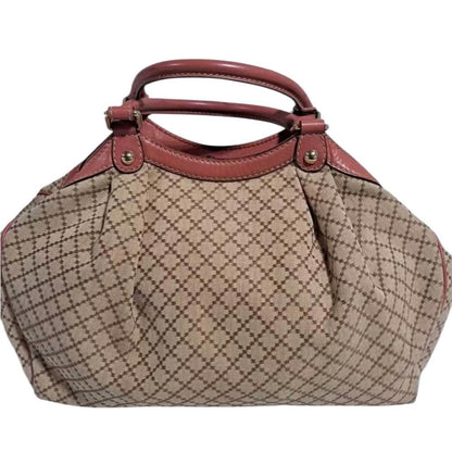 Gucci Beige and Pink Patterned Satchel