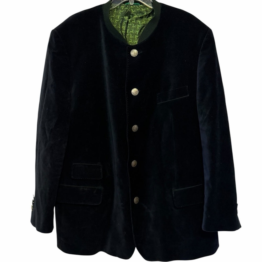 Habsburg - Elegant Navy Velvet Men's Blazer - Night Out Elevated - Size 42 reg