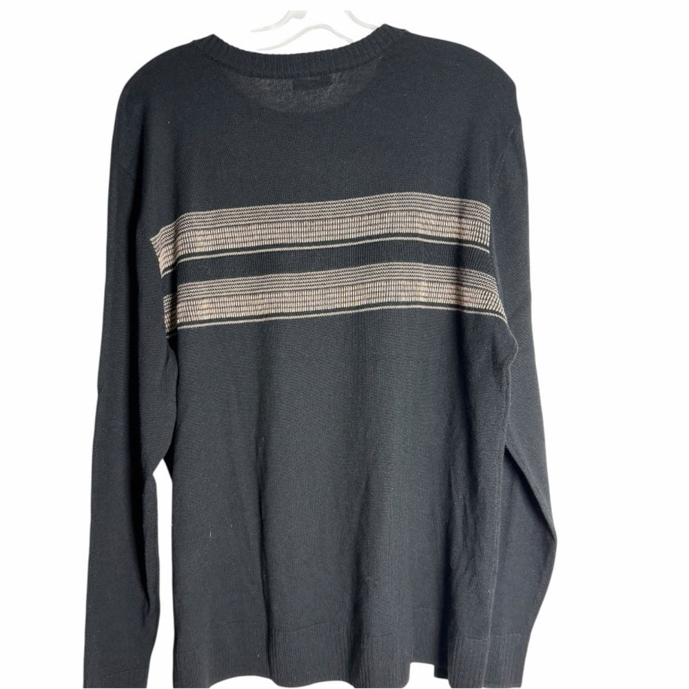 Smartwool Men's Black Crewneck Sweater with Gray Stripes - Casual - size XL
