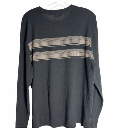 Smartwool Men's Black Crewneck Sweater with Gray Stripes - Casual - size XL