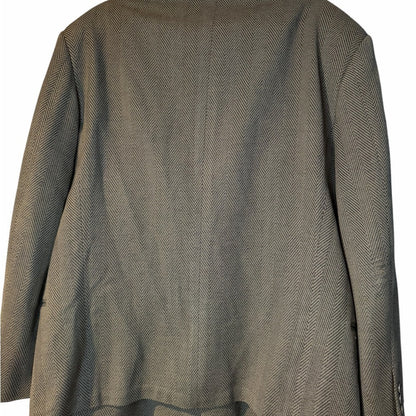 Giorgio Armani Charcoal Double-Breasted Blazer, Office Workwear - Size 48R