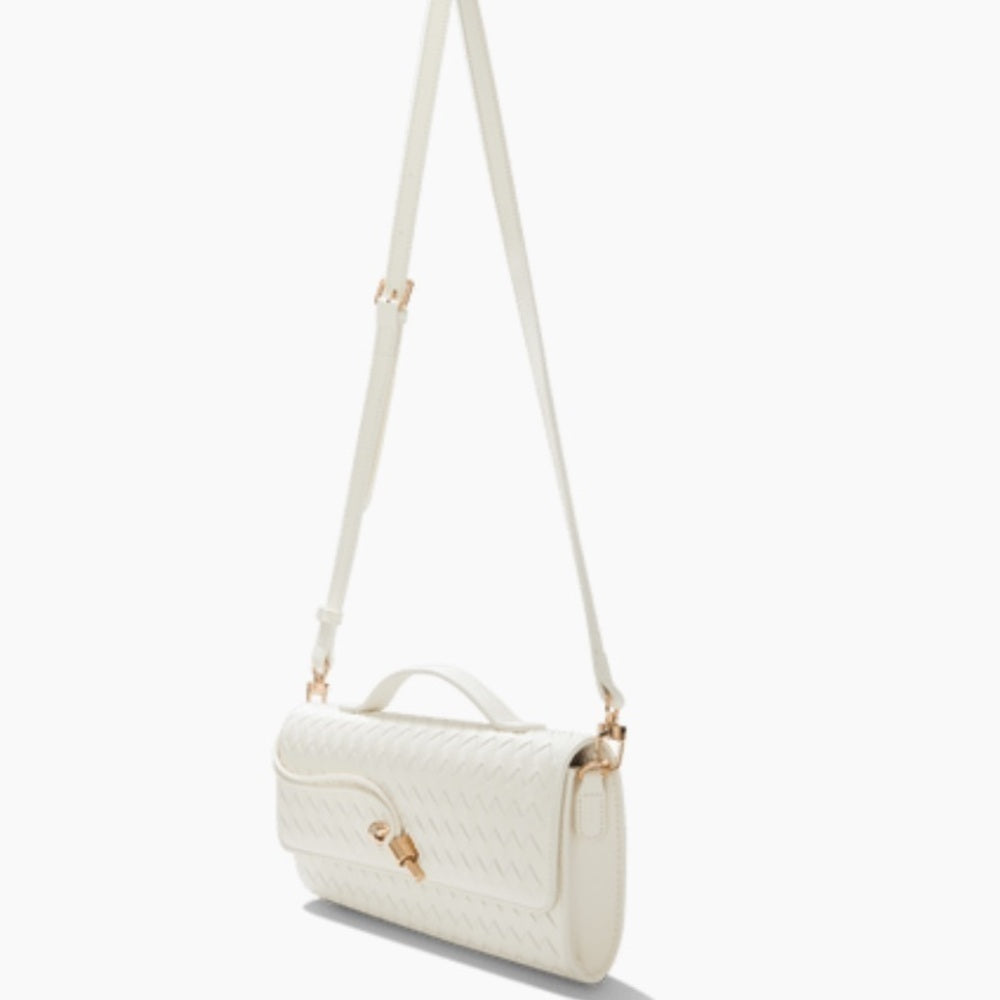 Few Moda - Elegant Cream Woven Wristlet Clutch - Date Night - Chic
